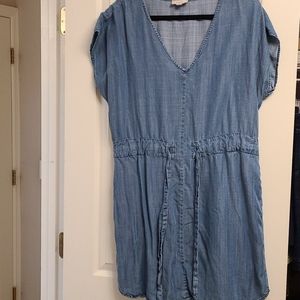 LOFT chambray denim dress Large